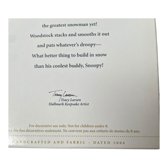 Hallmark Keepsake Ornament Joe Coolest Snoopy Snowman 2006 - Picture 6 of 6